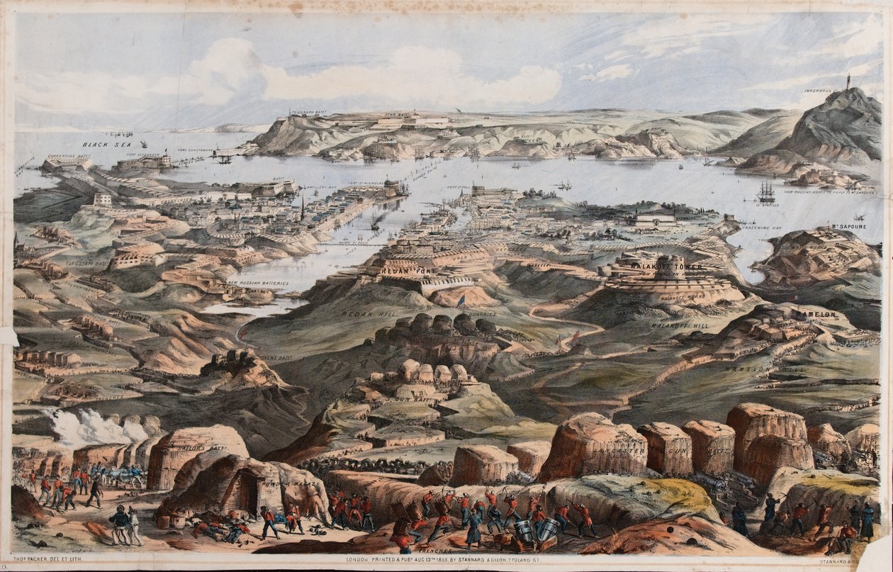 Blick auf Sewastopol von den britischen Belagerungswerken, die Sailor