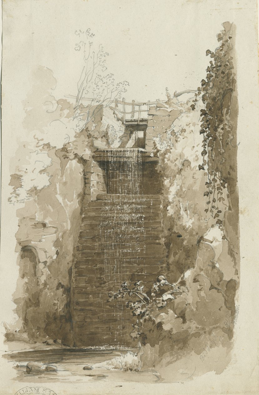 Biddulph - ländliche Ansicht (Feder- und Waschzeichnung) von Thomas Peploe Wood