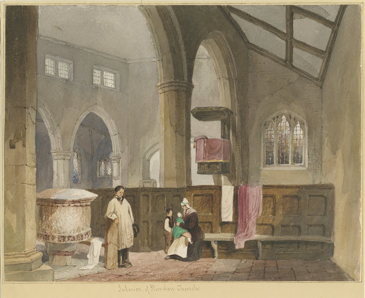 Innenraum der Standon Kirche von Thomas Peploe Wood