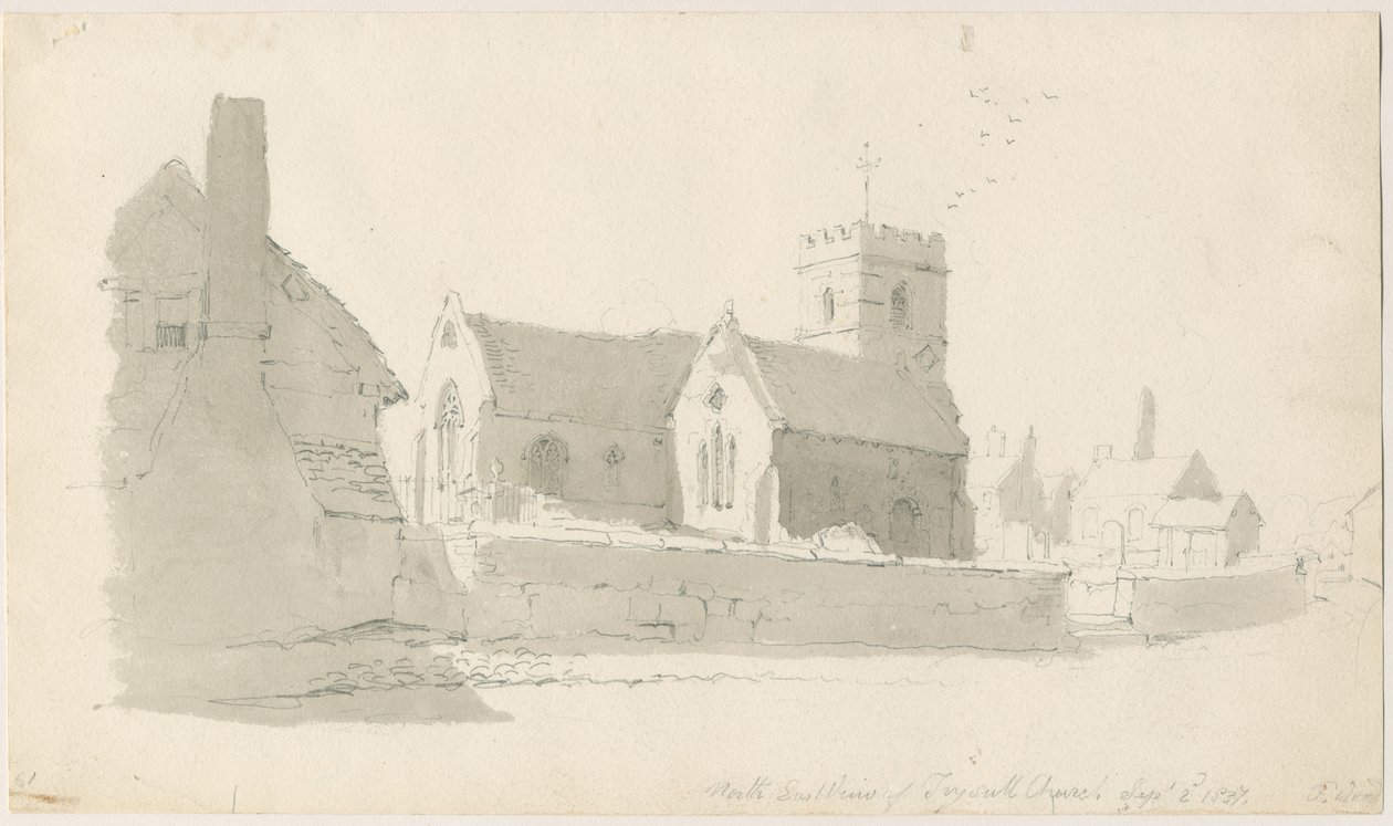 Trysull Kirche, 2. Sep 1837 von Thomas Peploe Wood
