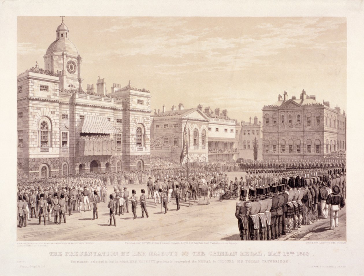 Verleihung der Krim-Medaille durch Königin Victoria an Oberst Sir Thomas Trowbridge, 18. Mai 1855 von Thomas Picken