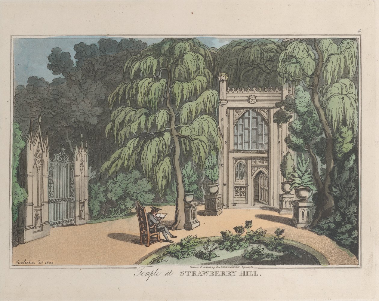 Tempel in Strawberry Hill, aus Skizzen aus der Natur, 1822 von ThomasThomas Rowlandson, Joseph Constantine Stadler Thomas Rowlandson, Joseph Constantine Stadler