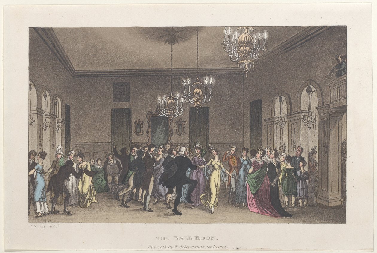 Der Ballsaal, aus Poetische Skizzen von Scarborough von Thomas Rowlandson, Joseph Constantine Stadler, J. Bluck