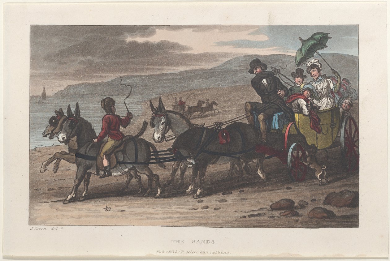 Der Strand, aus Poetische Skizzen von Scarborough, 1813 von Thomas Rowlandson, Joseph Constantine Stadler, J. Bluck