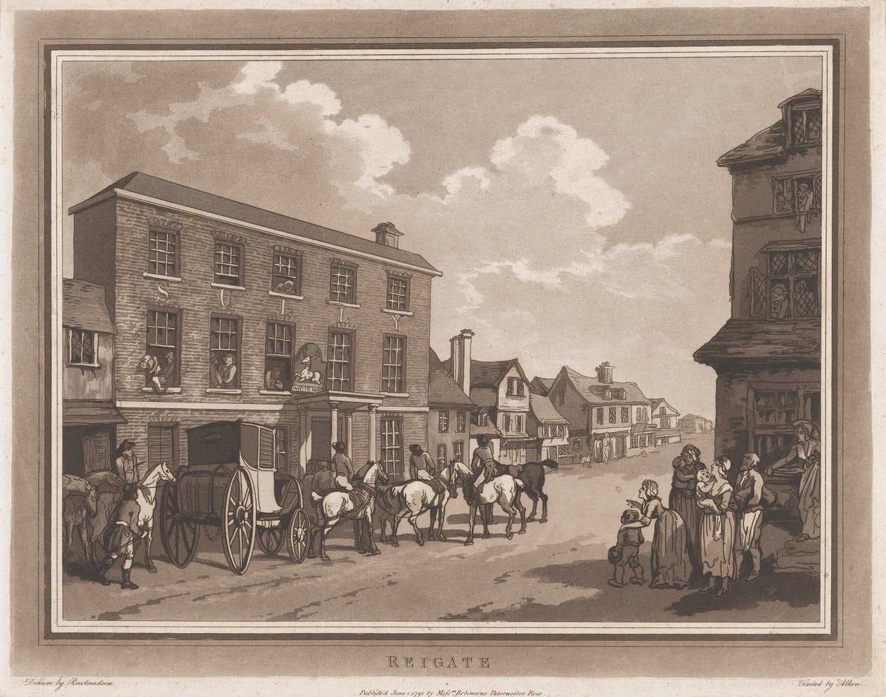 Reigate Ein Ausflug nach Brighthelmstone, 1. Juni 1790 von Thomas Rowlandson, Samuel Alken
