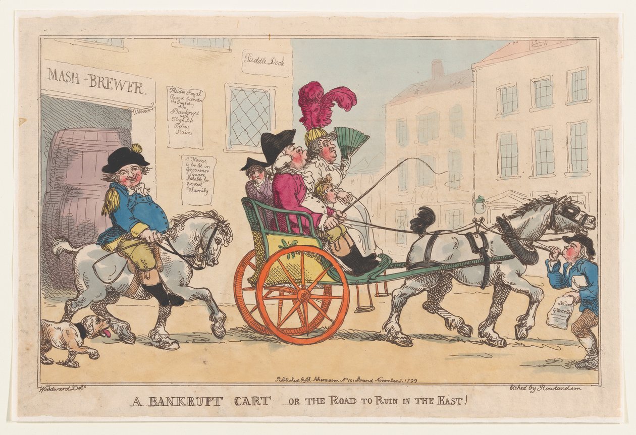 Ein bankrotter Wagen oder Der Weg zum Ruin im Osten!, 5. November 1799 von Thomas Rowlandson