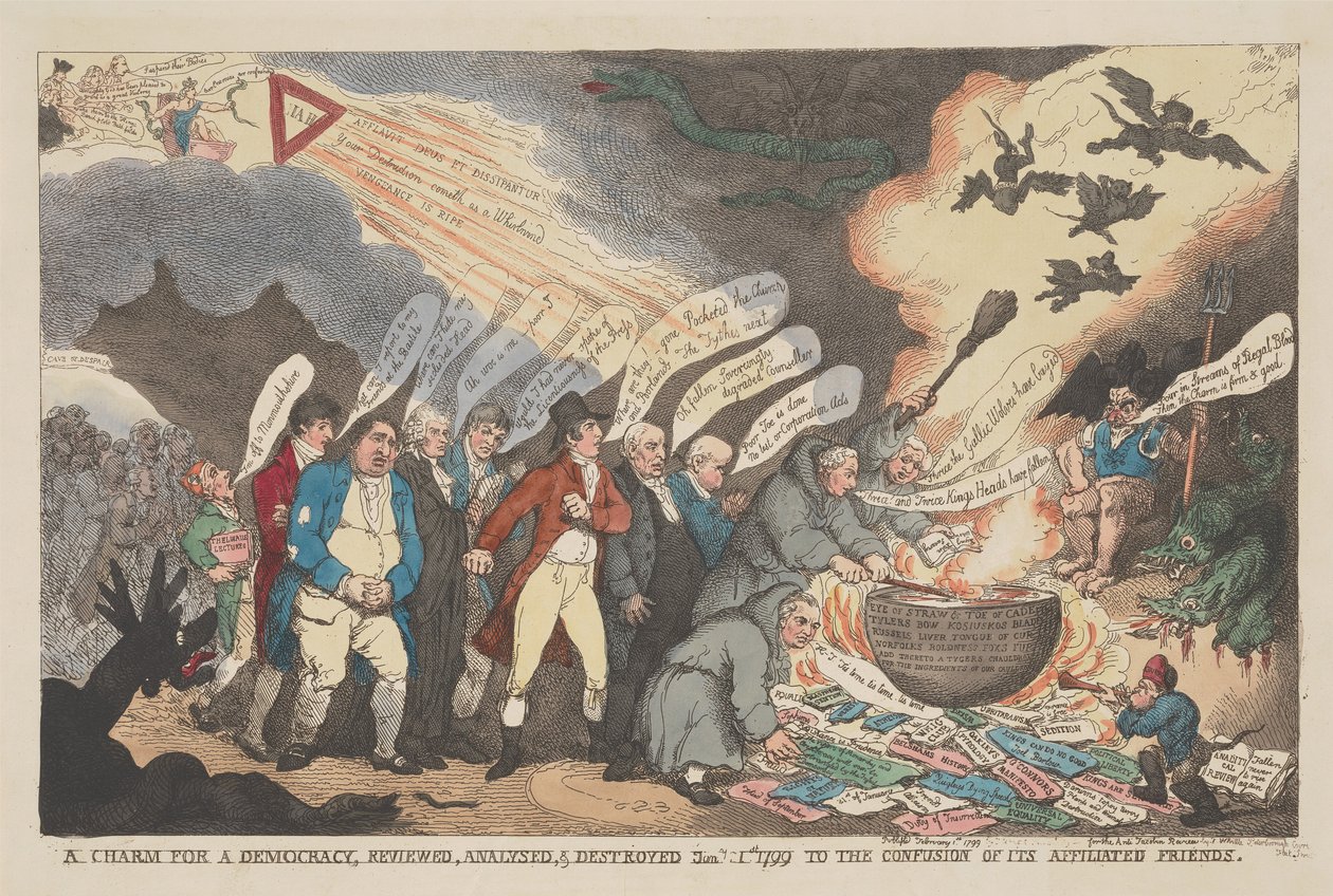 Ein Zauber für eine Demokratie, überprüft, analysiert und zerstört am 11. Januar 1799 zur Verwirrung seiner verbundenen Freunde von Thomas Rowlandson