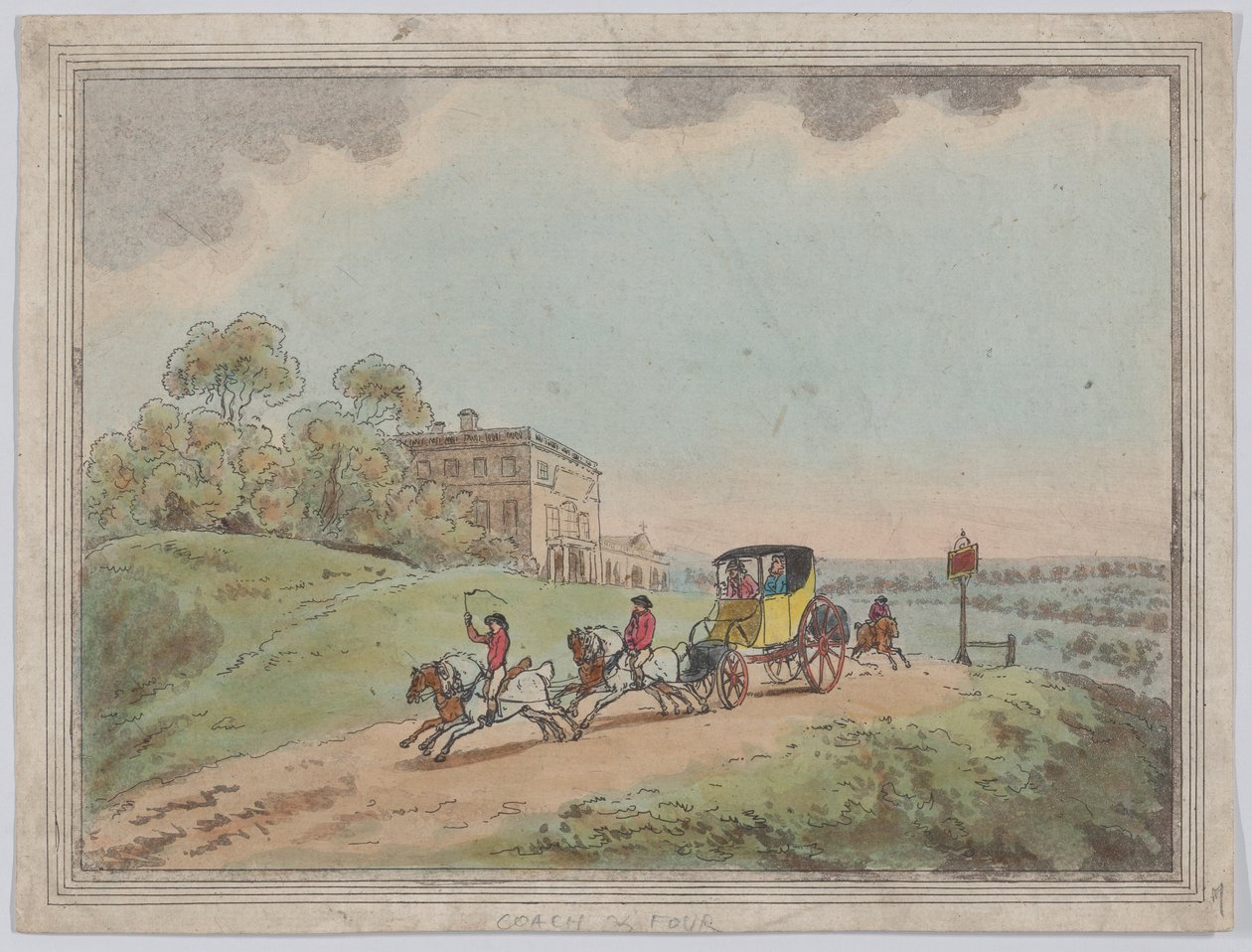 Eine Kutsche und Vier (aus, Rustikale Skizzen?) von Thomas Rowlandson
