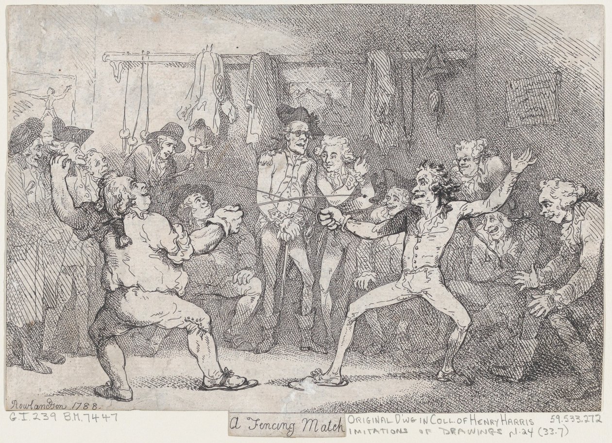 Ein Fechtkampf, 29. Dezember 1788 von Thomas Rowlandson