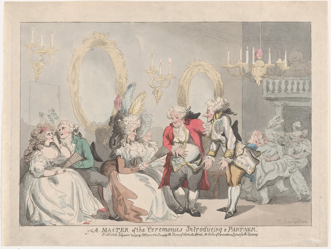 Ein Zeremonienmeister stellt einen Partner vor, 24. November 1795 von Thomas Rowlandson