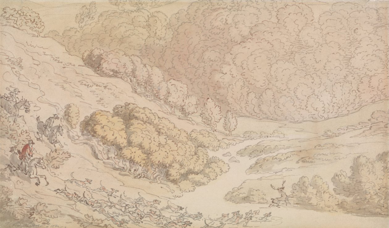 Eine Hirschjagd in der West Country von Thomas Rowlandson