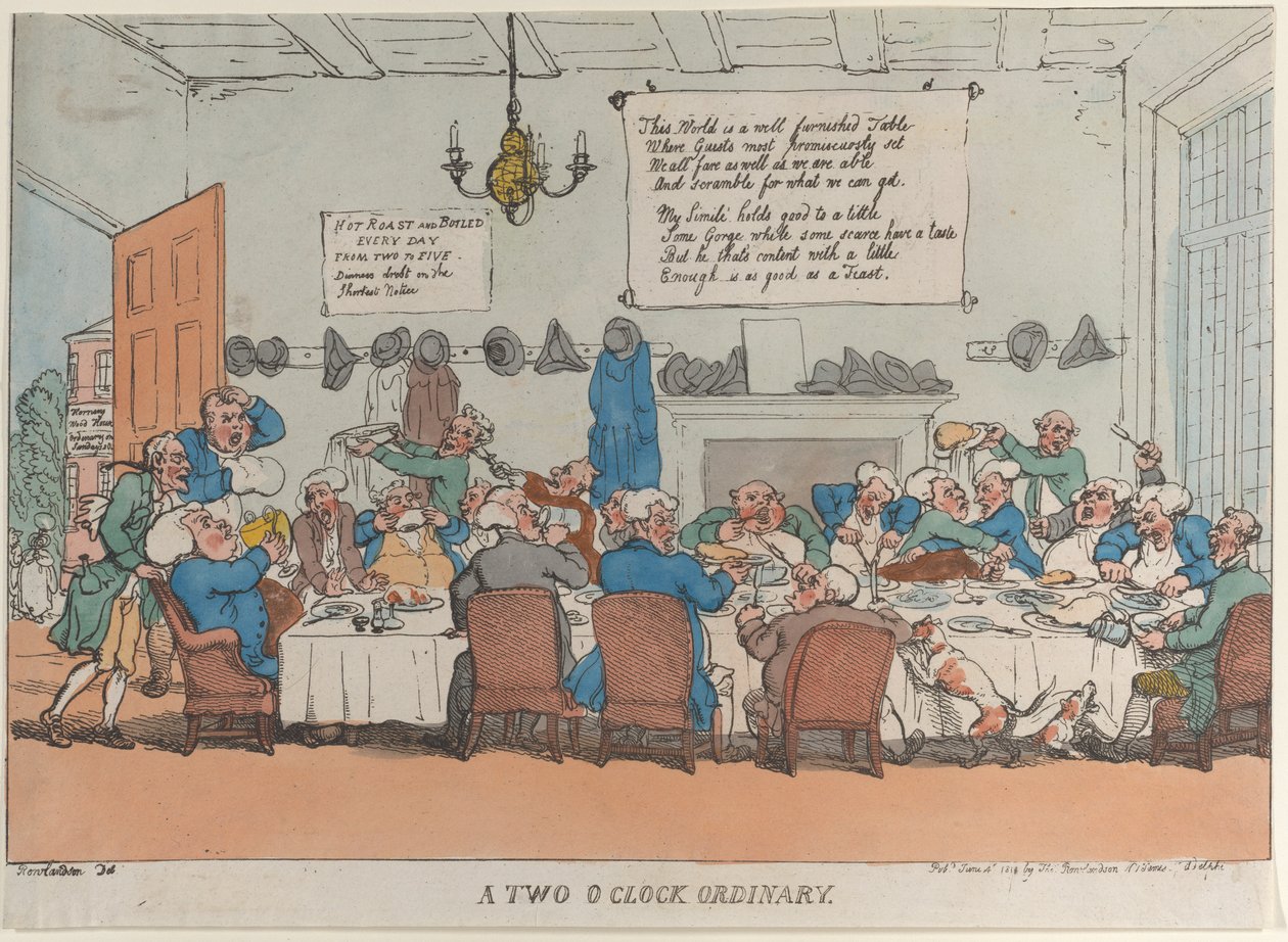 Ein Zwei-Uhr-Ordinary, 4. Juni 1811 von Thomas Rowlandson