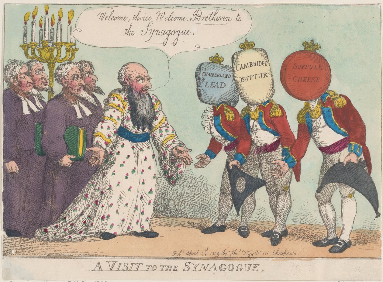 Ein Besuch in der Synagoge, 28. April 1809 von Thomas Rowlandson