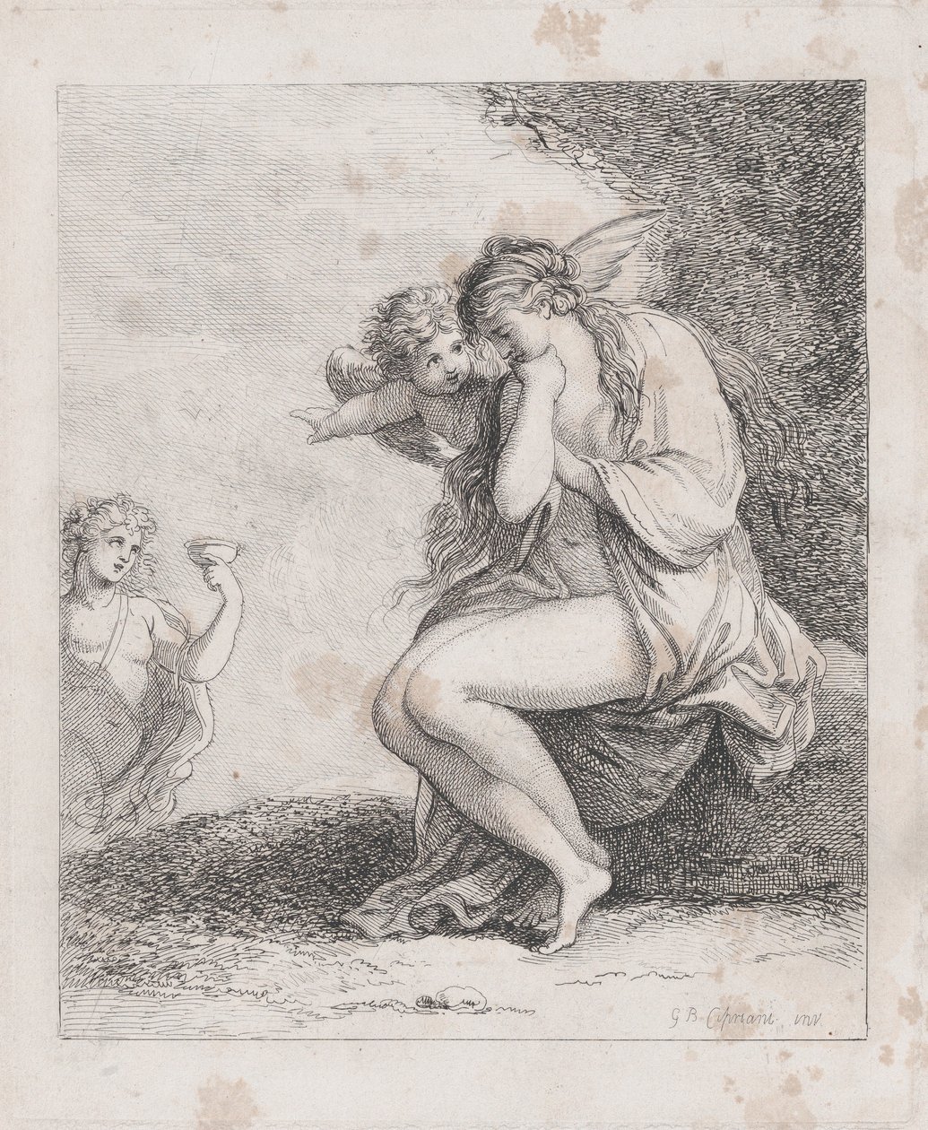 Ariadne auf Naxos von Bacchus angesprochen, um 1790 von Thomas Rowlandson
