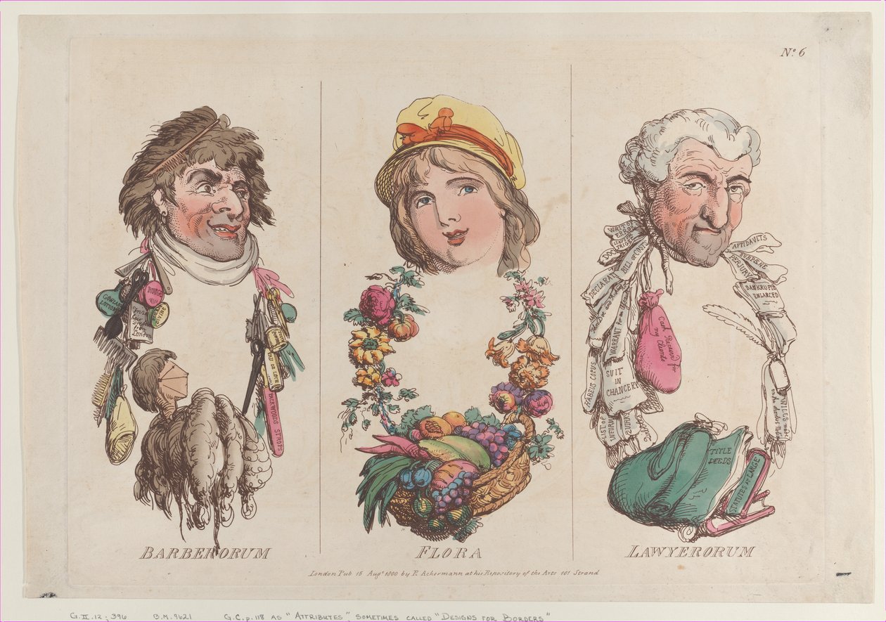 Barberorum, Flora, Lawyerorum, 15. August 1800 von Thomas Rowlandson