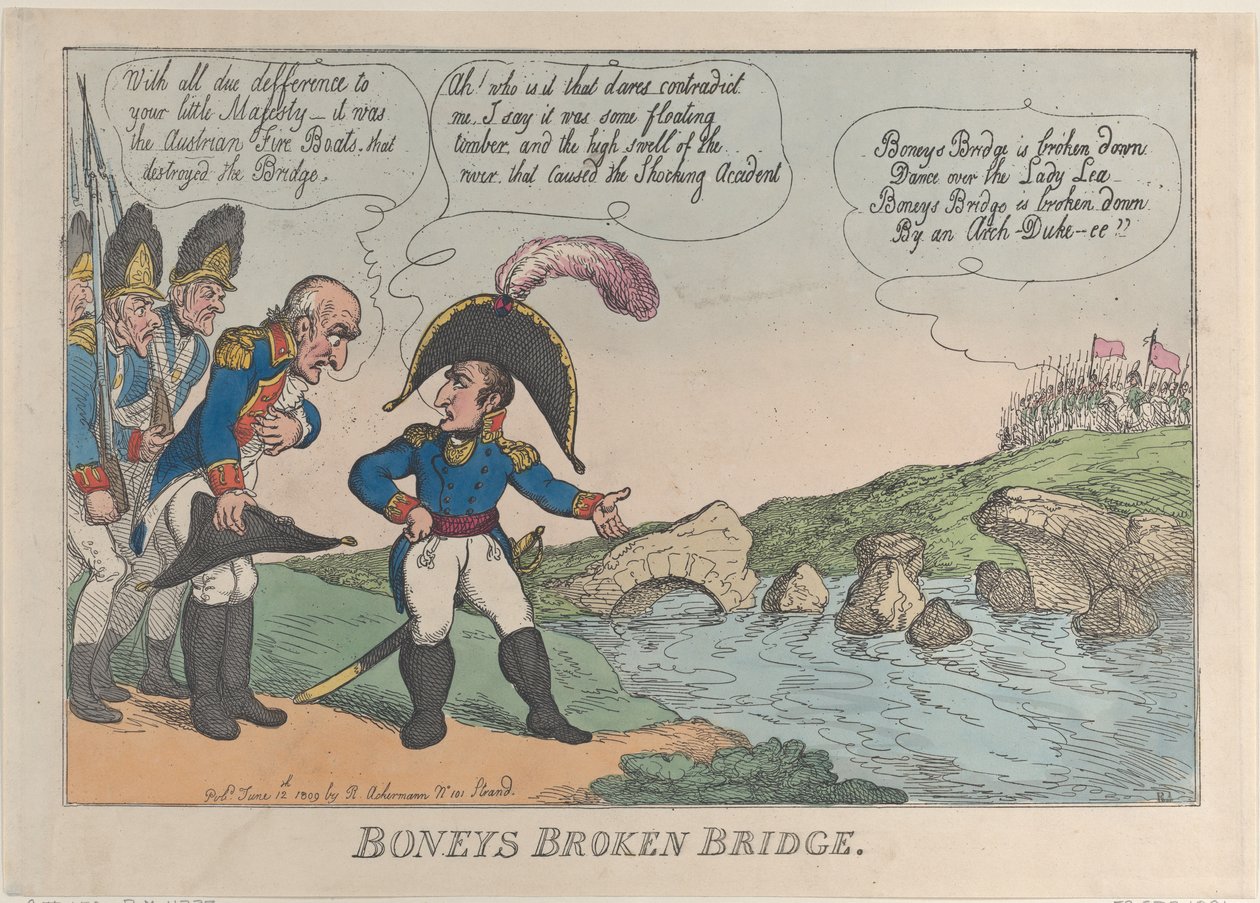 Boneys gebrochene Brücke, 12. Juni 1809 von Thomas Rowlandson
