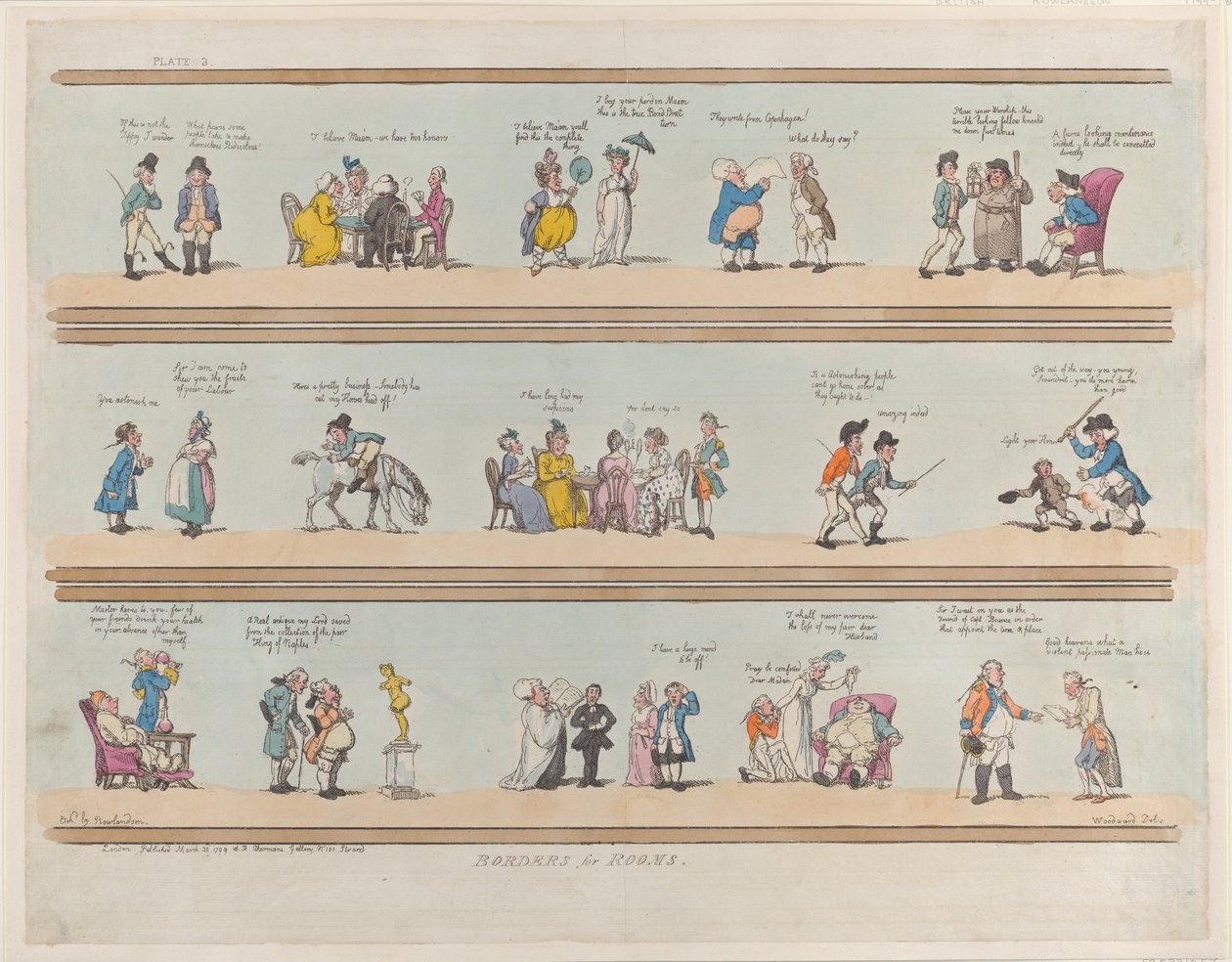 Ränder für Räume, Platte 3, 30. März 1799 von Thomas Rowlandson