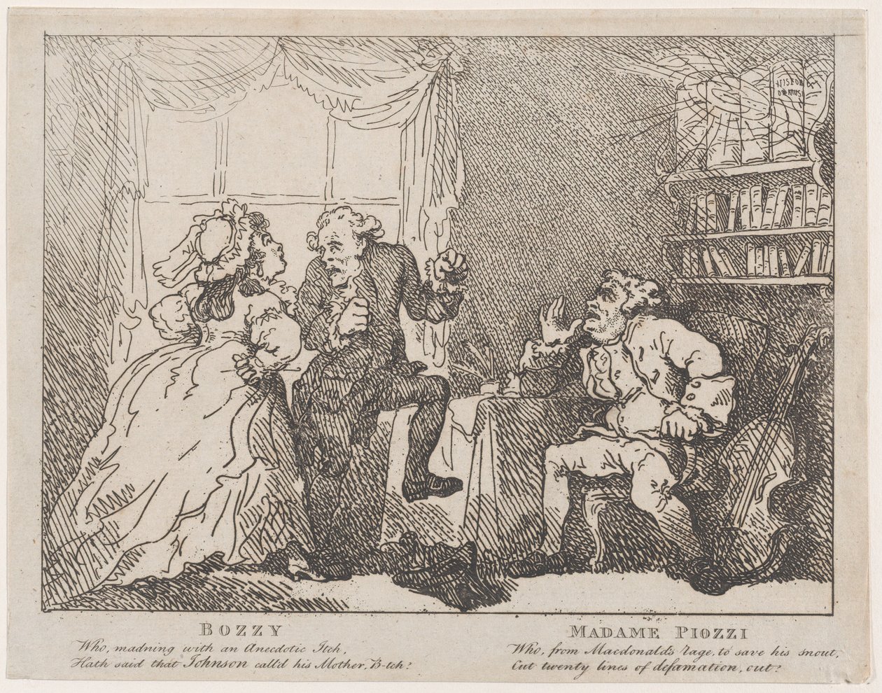 Bozzy und Madame Piozzi Frontispiz, Bozzy und Piozzi von Peter Pindar, 1780-86 von Thomas Rowlandson