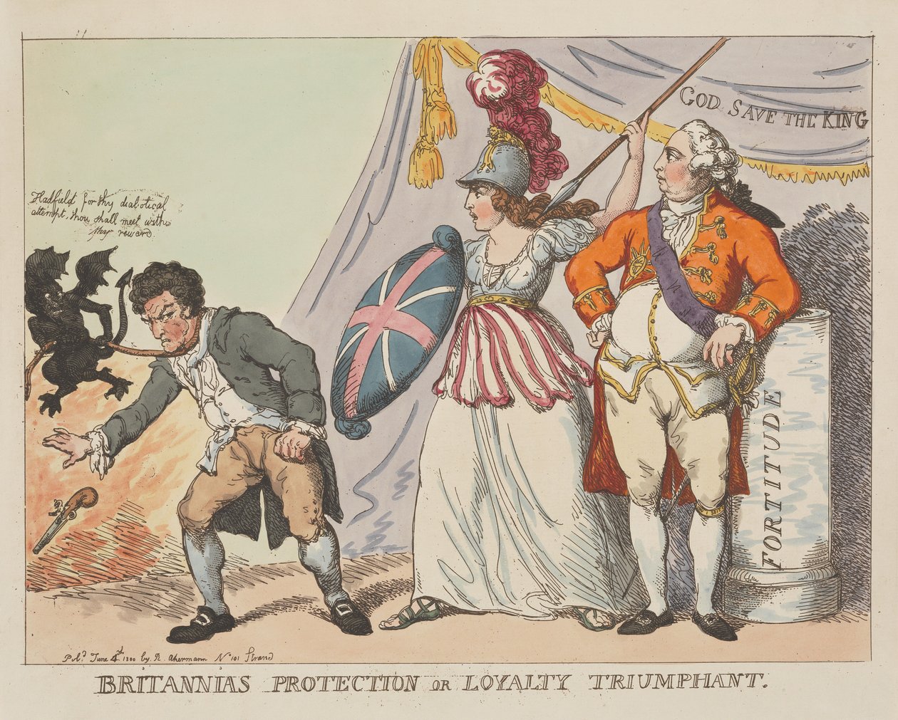 Britannias Schutz oder Loyalität triumphiert von Thomas Rowlandson