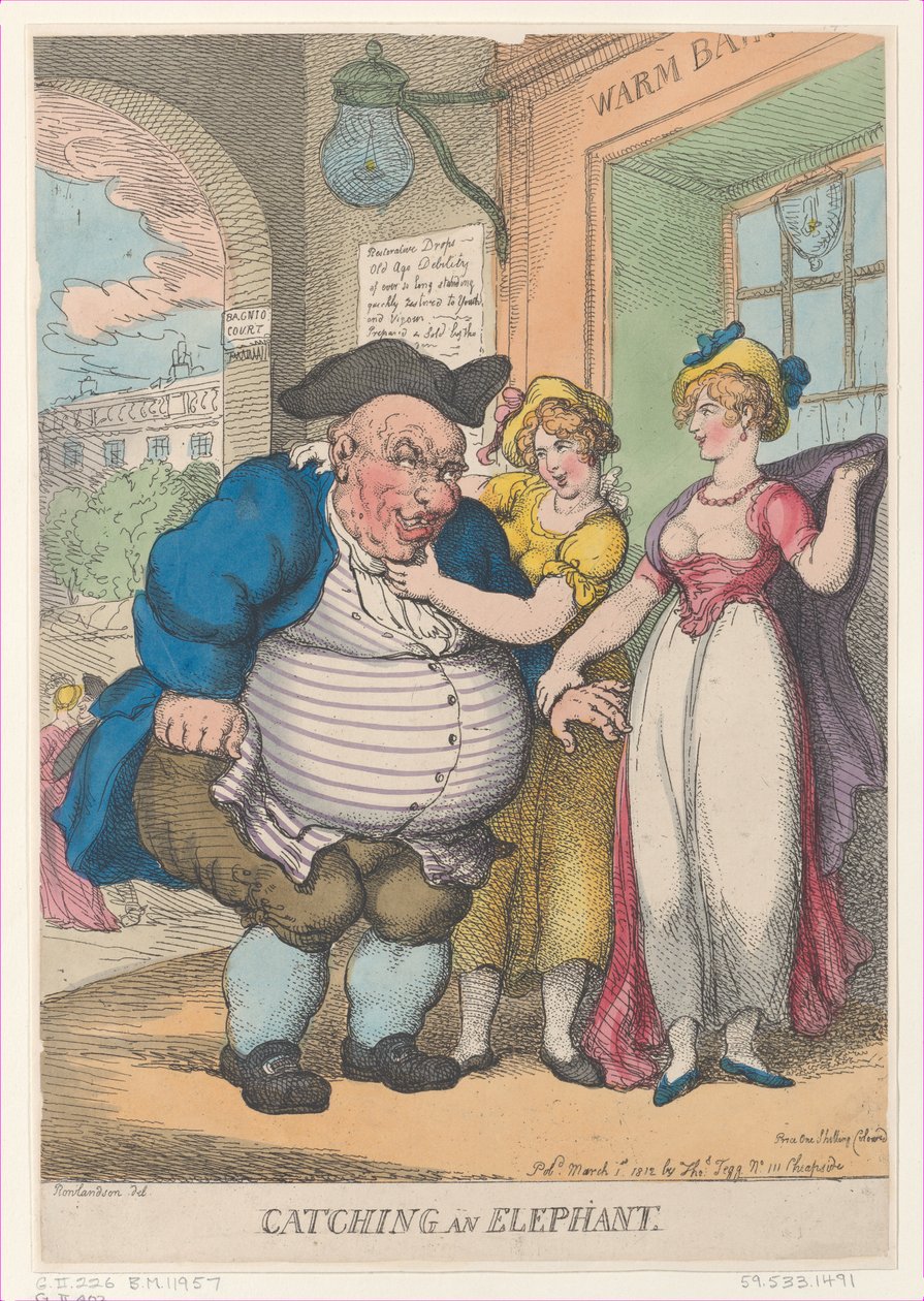 Einen Elefanten fangen von Thomas Rowlandson
