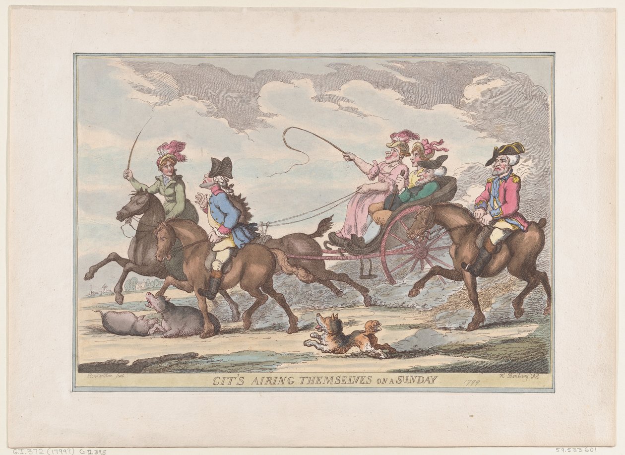 Bürger lüften sich an einem Sonntag, 1799 von Thomas Rowlandson