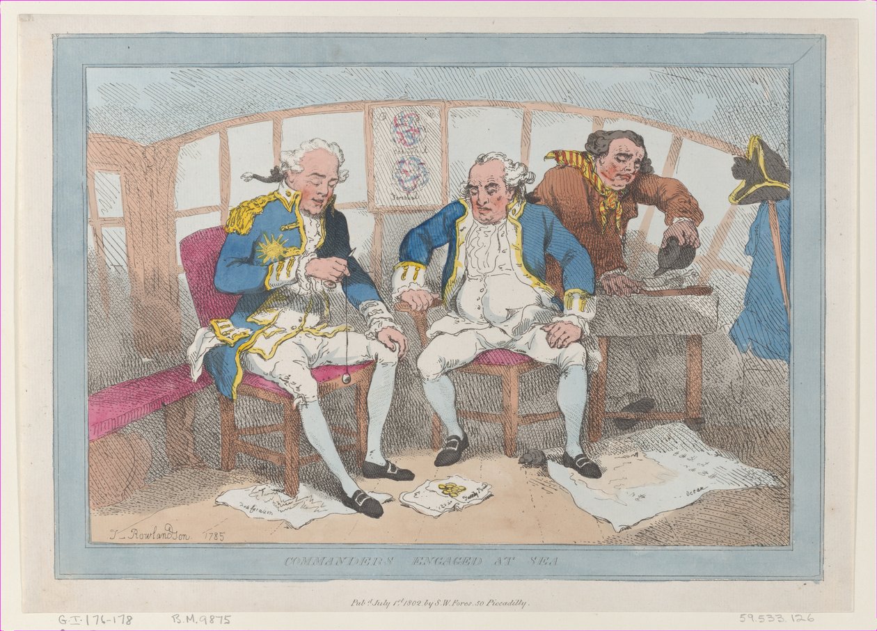 Kommandanten im Seegefecht von Thomas Rowlandson