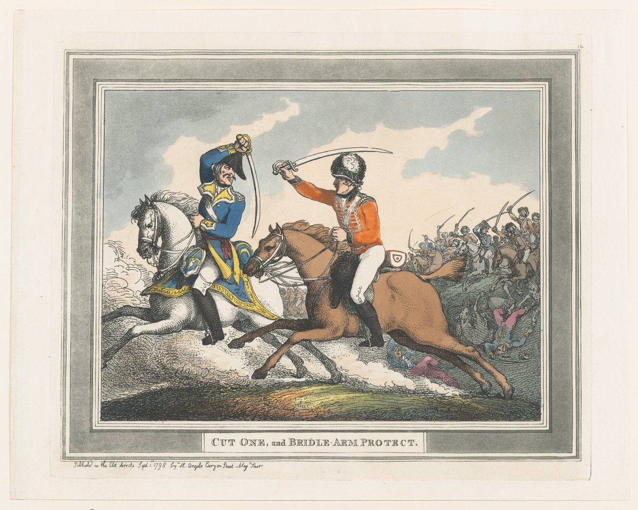 Schlag Eins und Zügelarm Schutz, 1. September 1798 von Thomas Rowlandson