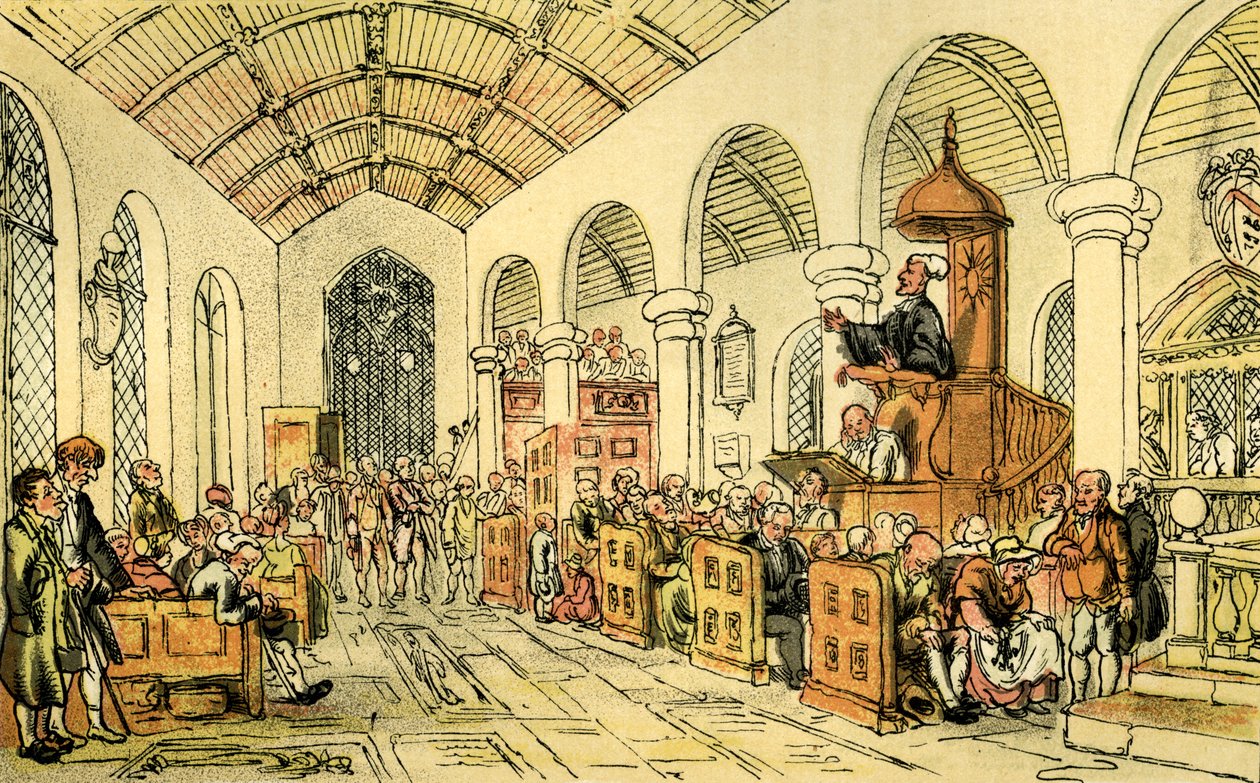 Dr. Syntax predigt von Thomas Rowlandson