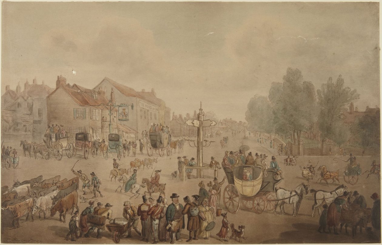 Elephant and Castle Inn, Newington von Thomas Rowlandson