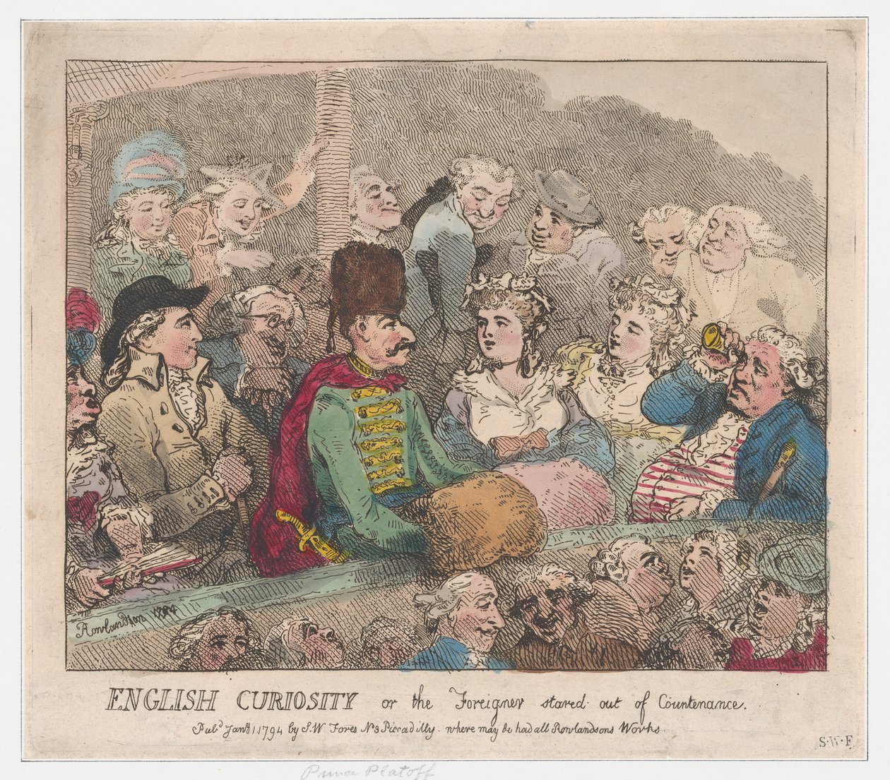 Englische Neugier oder der Ausländer aus der Fassung gebracht, 1. Januar 1794 von Thomas Rowlandson