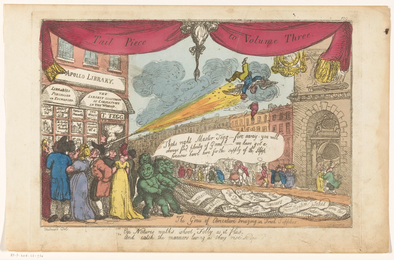 Auslage des Verlegers Thomas Tegg in London von Thomas Rowlandson