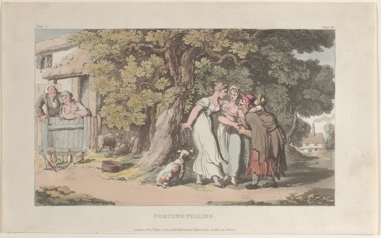 Wahrsagerei, aus Der Pfarrer von Wakefield, 1. Mai 1817 von Thomas Rowlandson