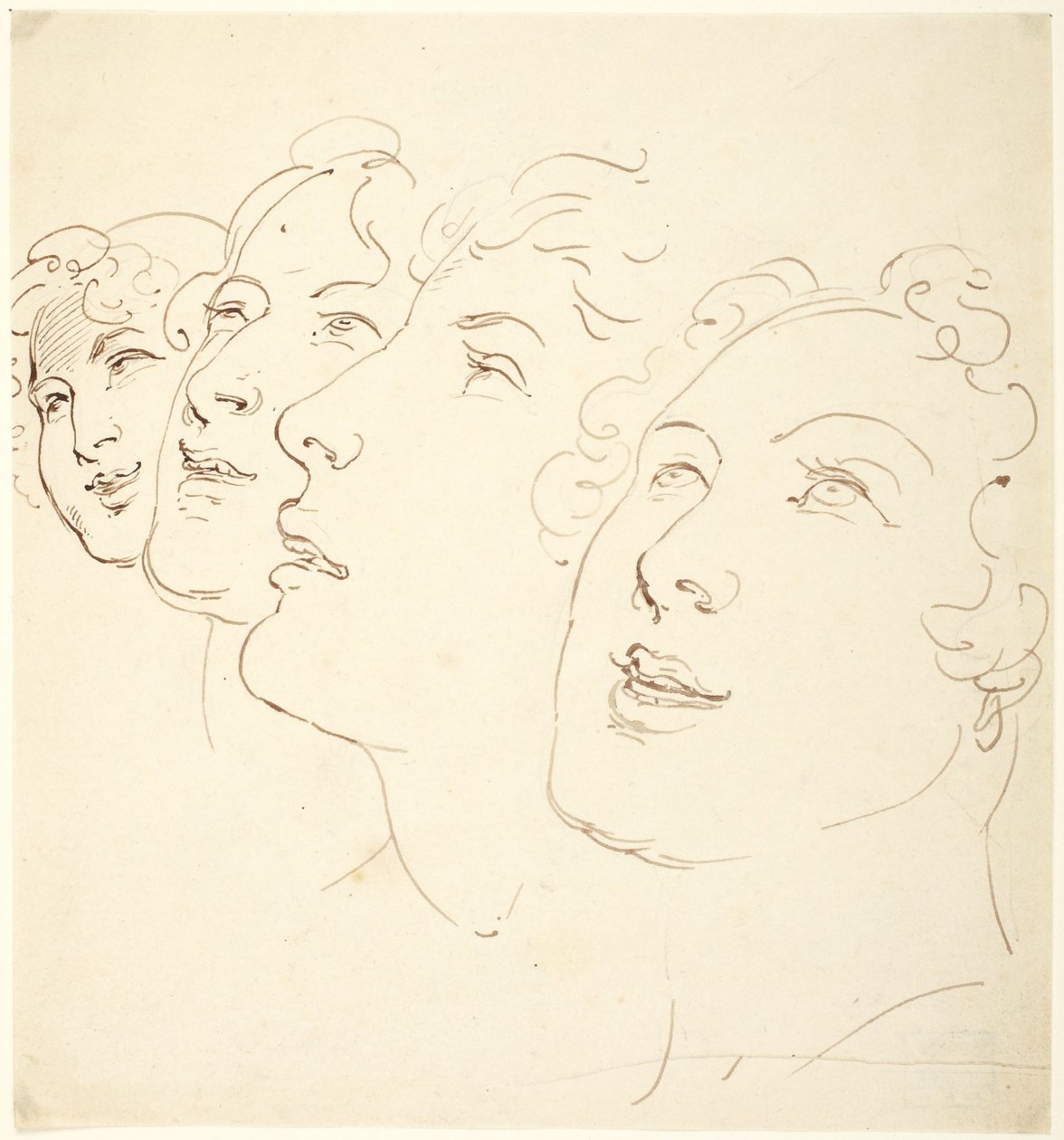 Vier Köpfe von Thomas Rowlandson