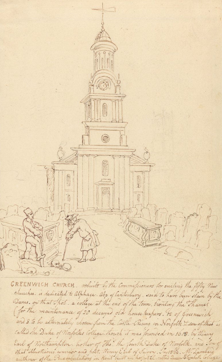 Greenwich-Kirche von Thomas Rowlandson