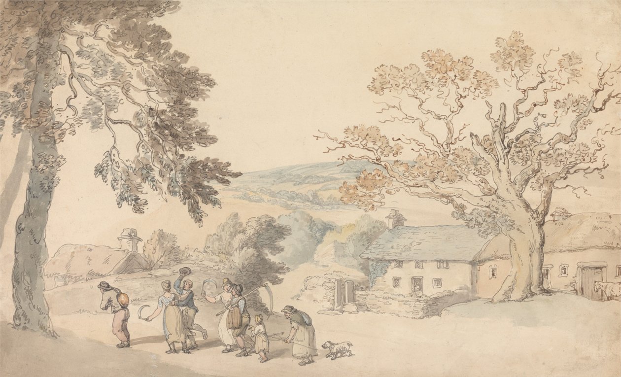 Erntearbeiter machen sich auf den Weg von Thomas Rowlandson