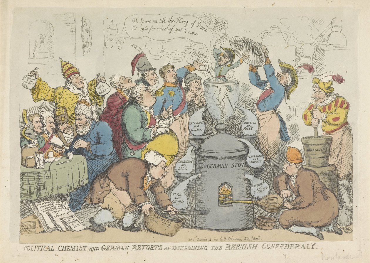 Die Auflösung des Rheinbundes, 1813 von Thomas Rowlandson