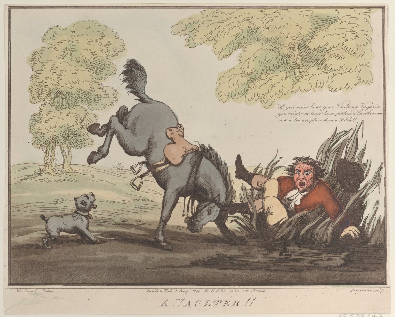Pferdekunststücke, Skizze 12: Ein Voltigierer!! von Thomas Rowlandson