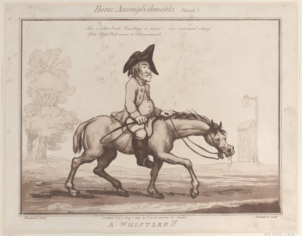 Pferdefähigkeiten, Skizze 3: Ein Pfeifer!! von Thomas Rowlandson