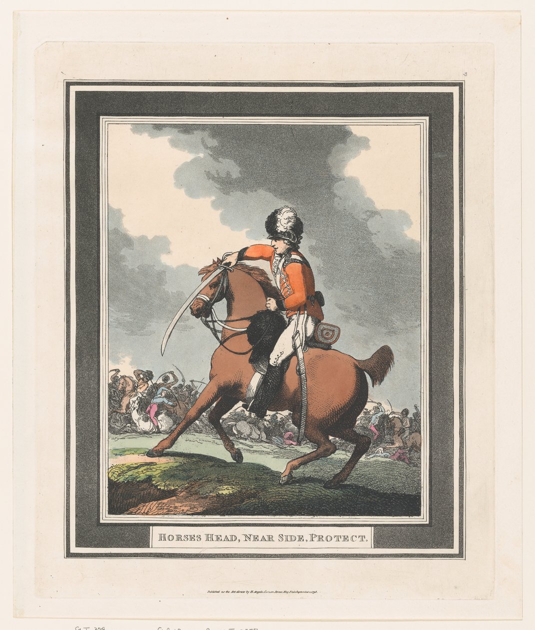 Pferdekopf, nahe Seite, Schutz von Thomas Rowlandson