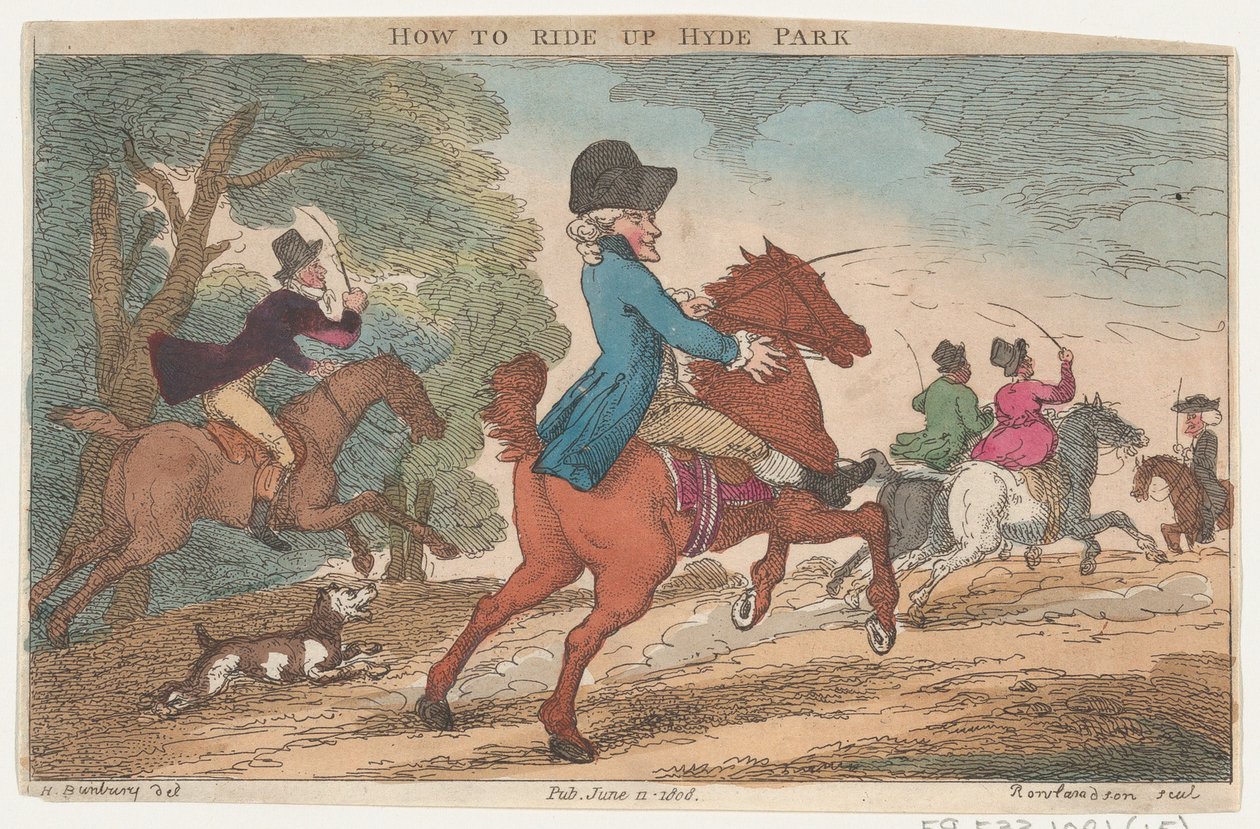 Wie man im Hyde Park reitet von Thomas Rowlandson