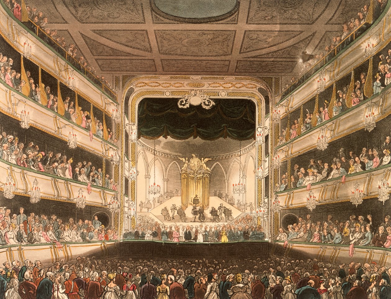 Innenraum des Covent Garden Theaters, London, 1808 von Thomas Rowlandson