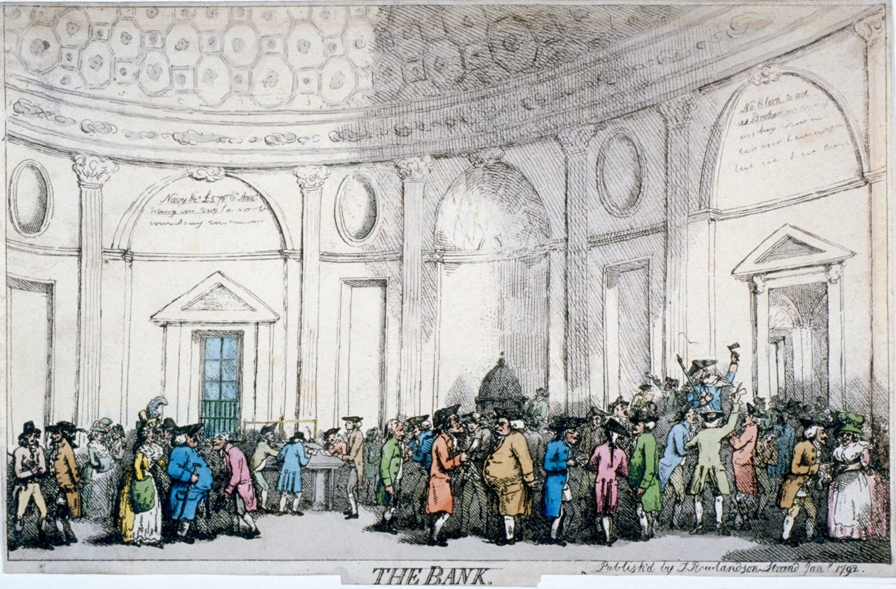 Innenansicht der Bank of England, City of London von Thomas Rowlandson
