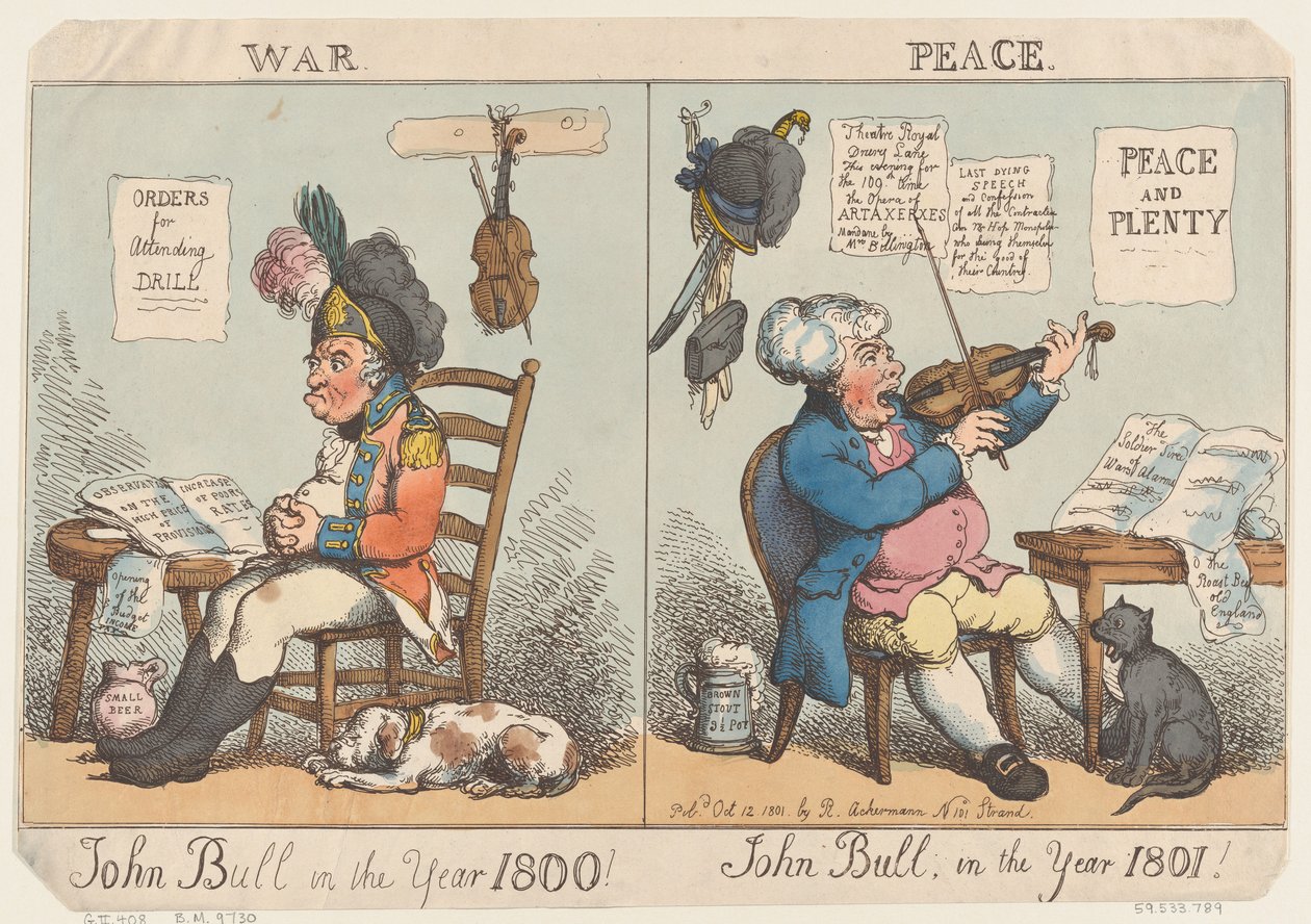John Bull im Jahr 1800! John Bull im Jahr 1801!, 12. Oktober 1801 von Thomas Rowlandson