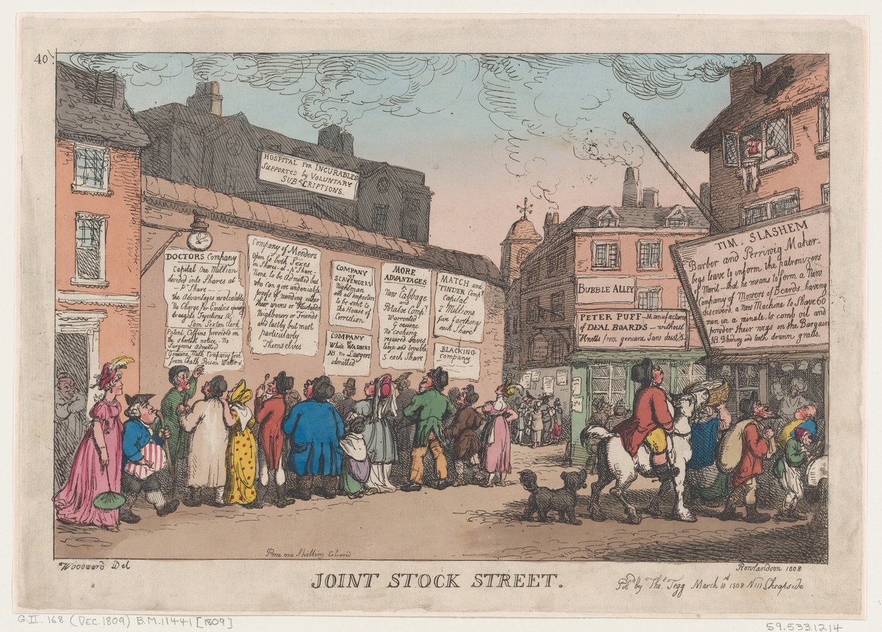 Joint Stock Street, 10. März 1808 von Thomas Rowlandson