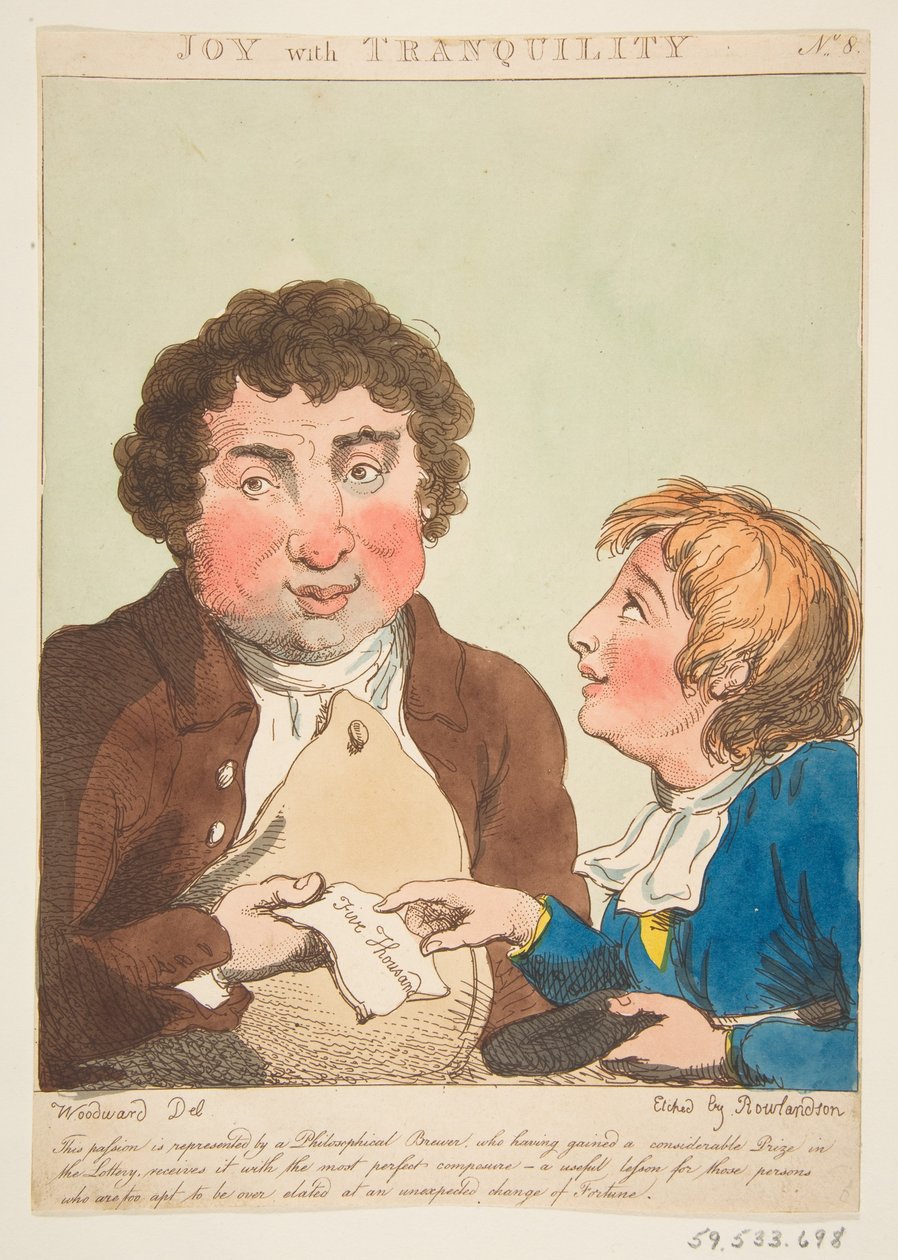Freude mit Ruhe Le Brun Travestiert, oder Karikaturen der Leidenschaften von Thomas Rowlandson