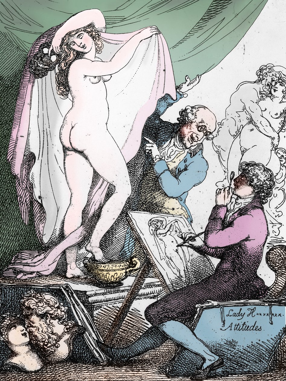 Lady Hamiltons Haltungen, um 1790 von Thomas Rowlandson