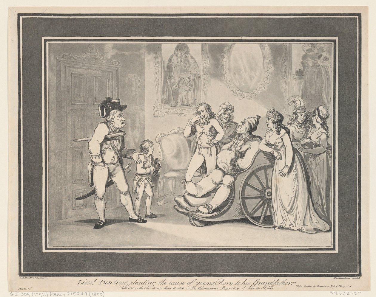 Leutnant Bowling plädiert für den jungen Rory bei seinem Großvater, 12. Mai 1800 von Thomas Rowlandson