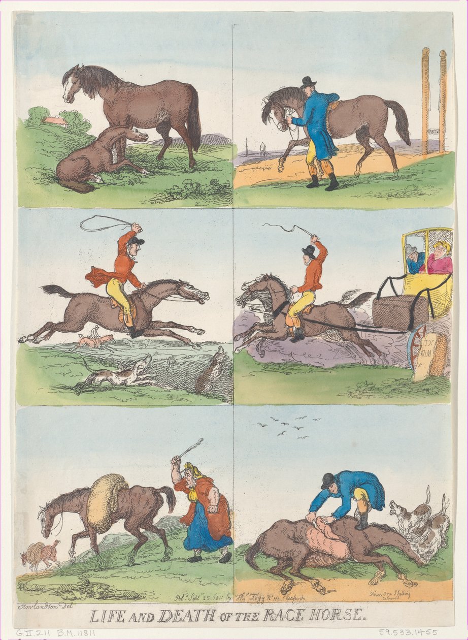 Leben und Tod des Rennpferdes, 25. September 1811 von Thomas Rowlandson