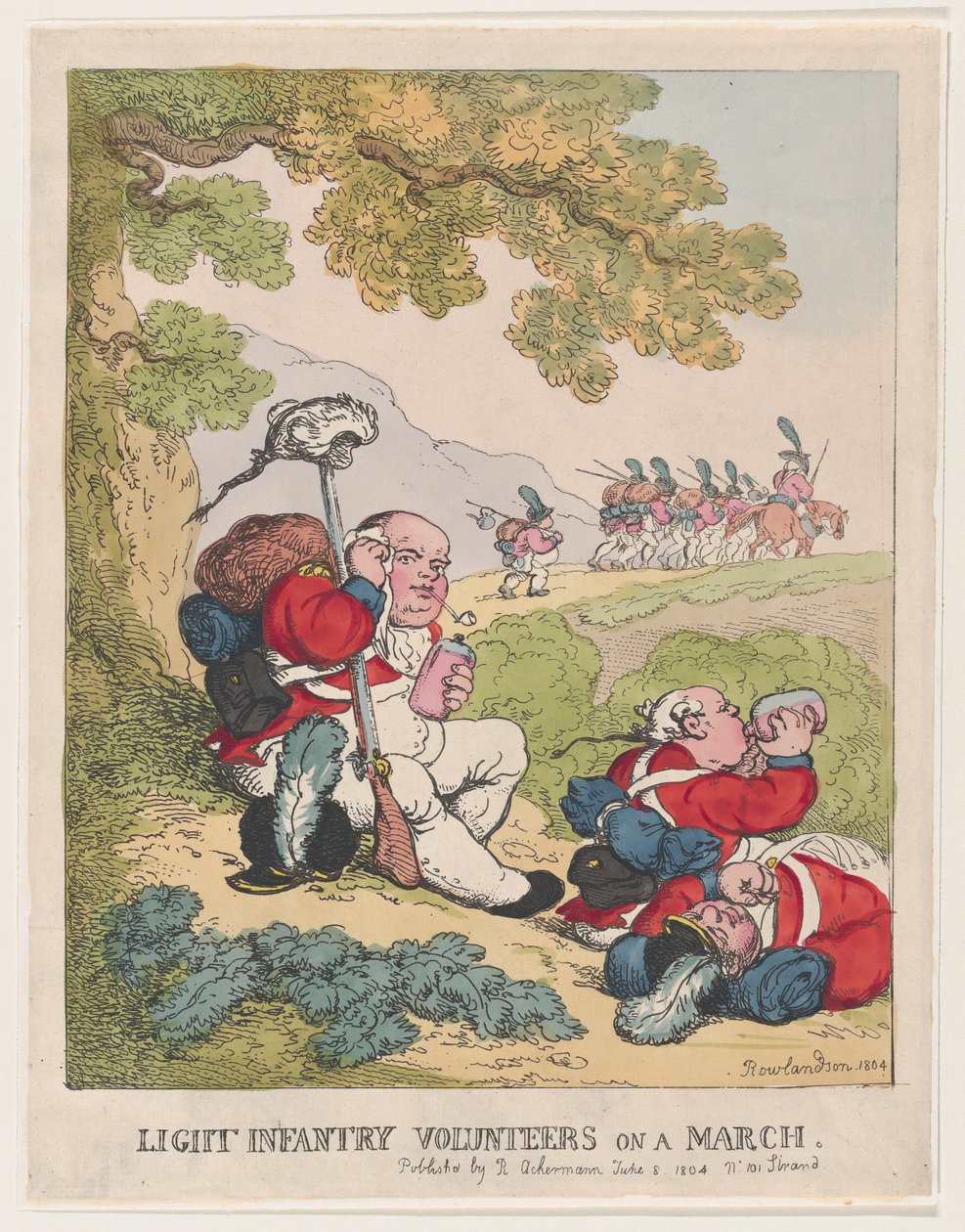Leichte Infanterie-Freiwillige auf einem Marsch, 8. Juni 1804 von Thomas Rowlandson