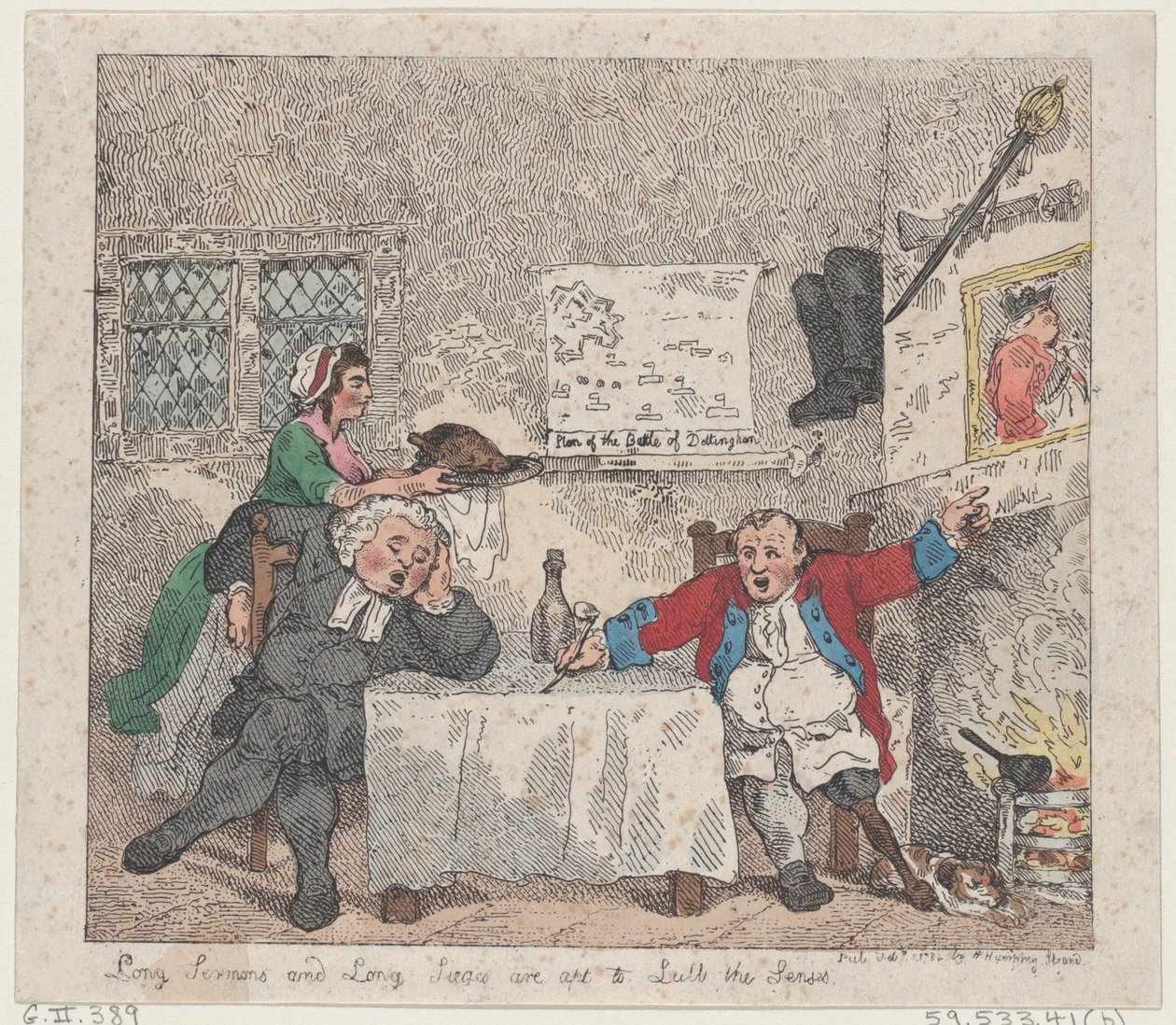 Lange Predigten und lange Belagerungen neigen dazu, die Sinne zu betäuben von Thomas Rowlandson